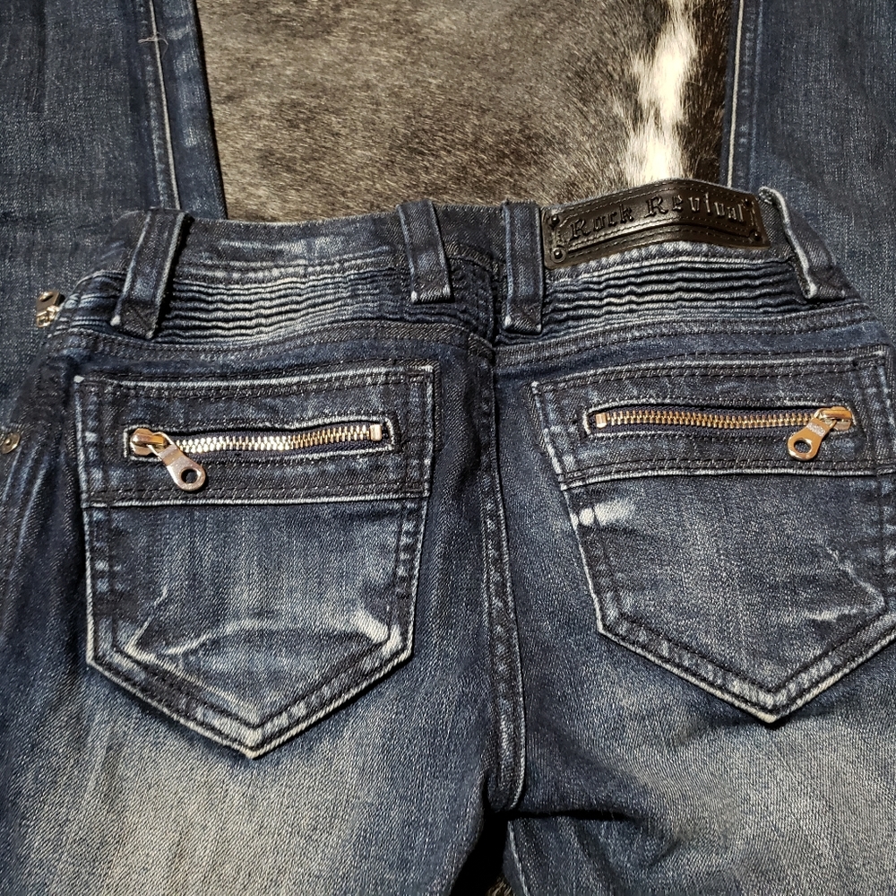 Rock Revival Moto Cladelle skinny jeans size 24